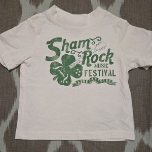 9/12 Months Shamrock Rock White 100% Cotton T-Shirt